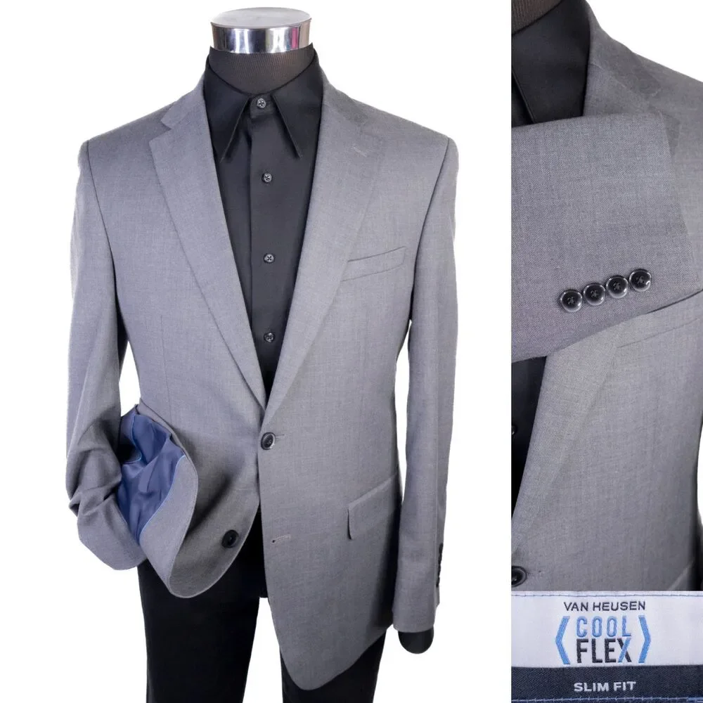 Van Heusen Flex Thermal Comfort Blazer Sport Coat Sz 40R Poly Blend Jacket